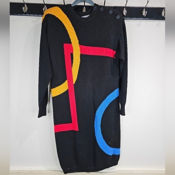 Liz Claiborne vintage geometric sweater dress size sp - Picture 1 of 5